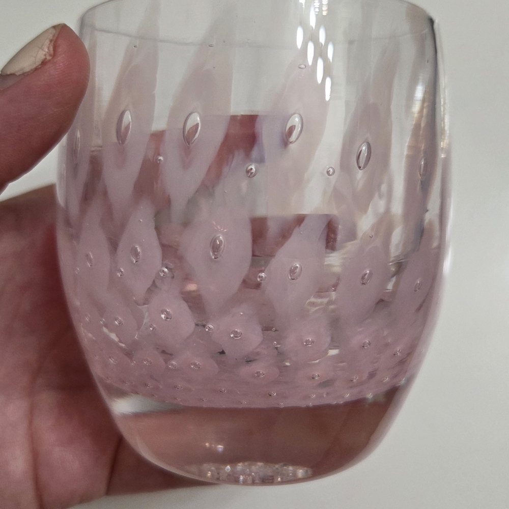 Chic Pink Glass Candle Holder